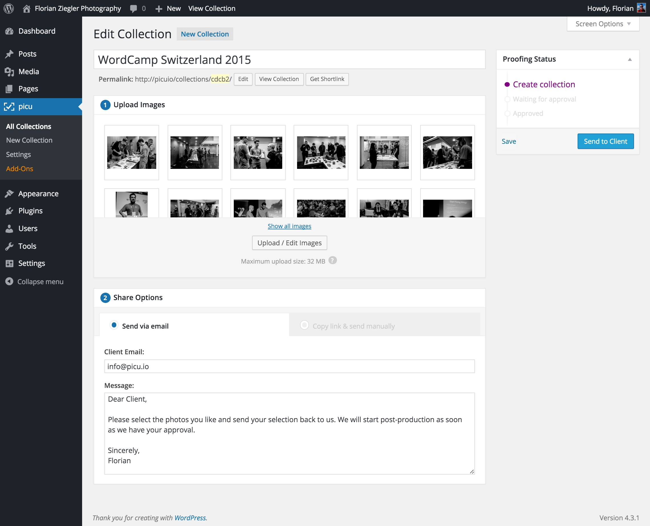 New picu back end ui