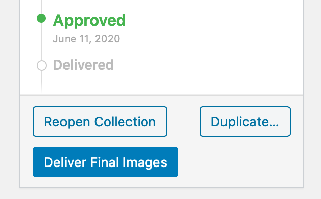 Deliver final images button