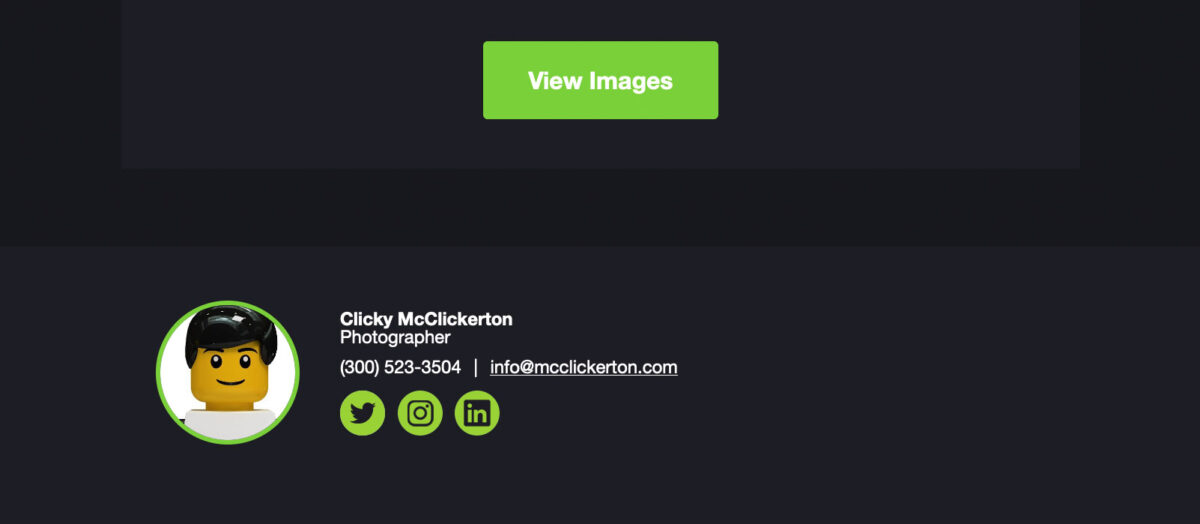 Custom picu email footer
