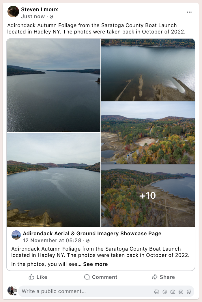 Outdoor Photography group Facebook post