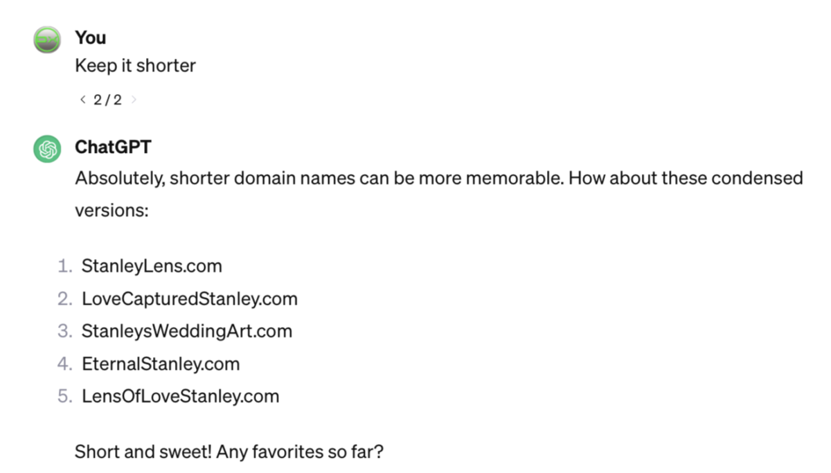 Name Generation Shortener