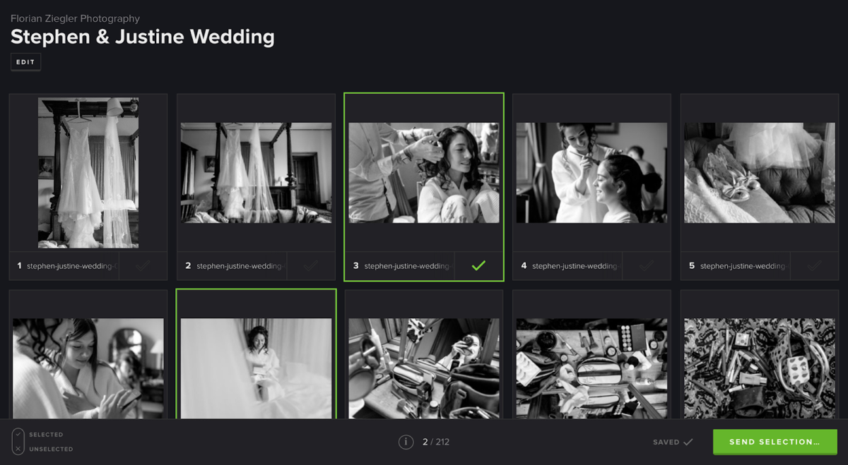 Wedding Client Proofing Example