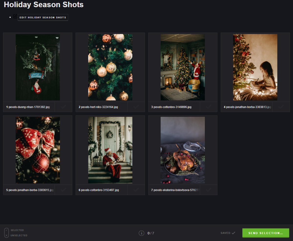 Client Proofing Gallery Example