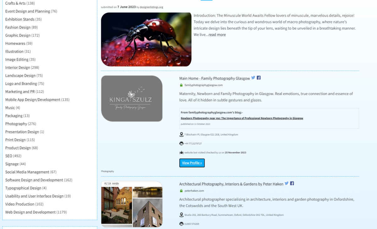 Design Inspiration for Photography Websites