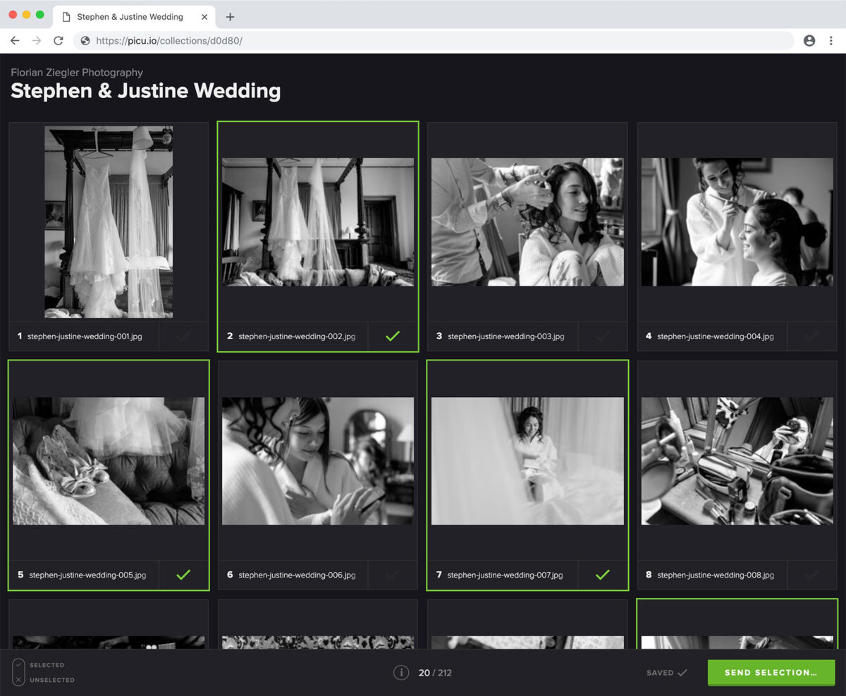 wedding approval selection example