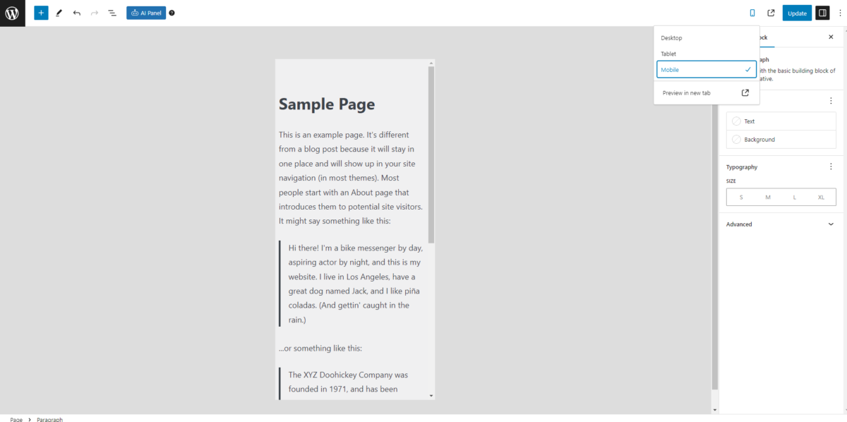 Mobile Responsiveness - WordPress