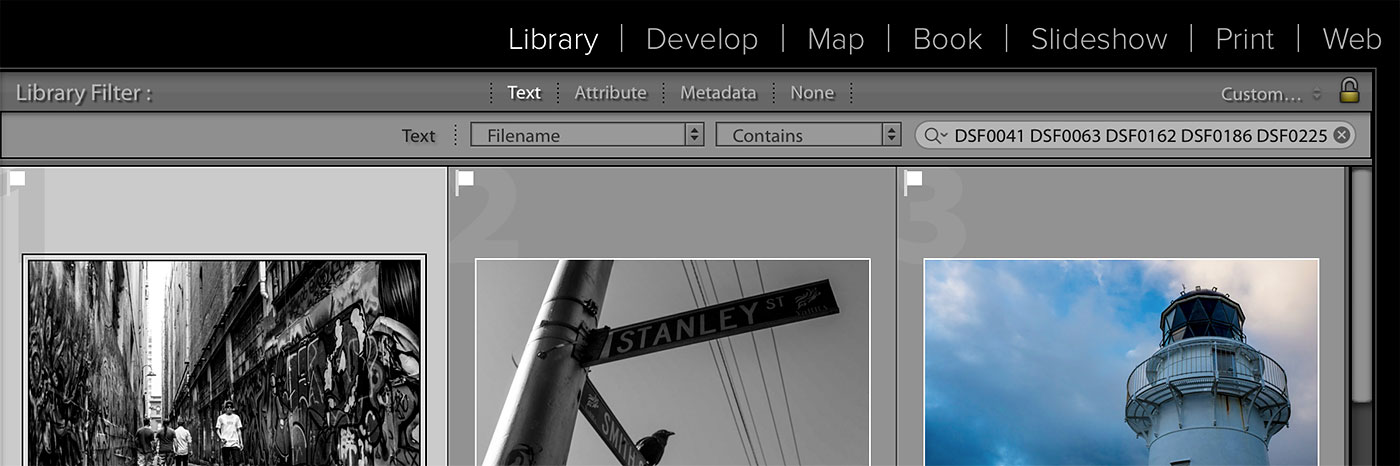 Lightroom’s library filter